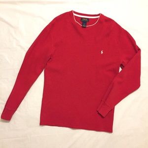 Mens Ralph Lauren Polo Red LS Waffle Thermal Shirt